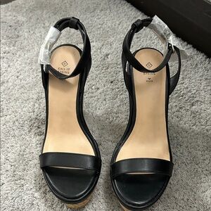 Call It Spring Black Wedge Sandals
